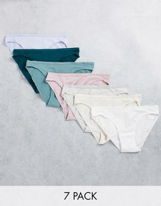 Набор из 7 однотонных трусов-хипстеров разных цветов Womensecret-Разноцветный Women'secret