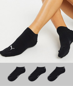 Набор из 3 пар черных спортивных носков-невидимок Puma-Черный цвет