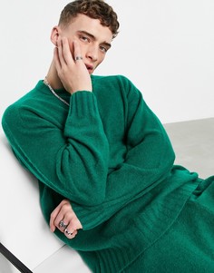 Зеленый трикотажный джемпер в стиле oversized Topman-Зеленый цвет