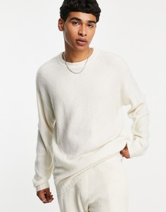 Вязаный oversized-джемпер цвета экрю Topman-Белый