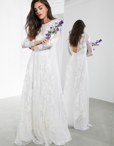 Свадебное платье макси с цветочной вышивкой ASOS EDITION Olive-Белый
