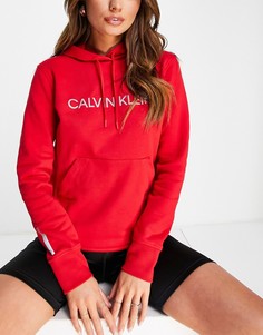 Худи красного цвета со строчным логотипом Calvin Klein Performance-Красный