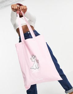Розовая холщовая сумка-тоут с надписью "Spoilt" Skinnydip x Disney Marie-Розовый цвет