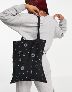 Черная сумка-тоут из парусины с принтом в астрономическом стиле Skinnydip-Черный