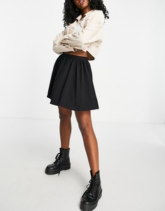 Черная фактурная широкая мини-юбка Fashion Union-Черный цвет