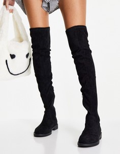 Черные ботфорты ASOS DESIGN Kalani-Черный цвет