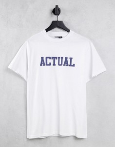 Белая футболка с логотипом на груди ASOS Actual-Белый