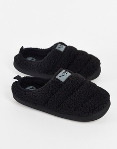 Черные слиперы из искусственной овчины Puma Scuff-Черный цвет