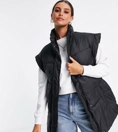 Черный жилет-пуховик с поясом ASOS DESIGN Tall-Черный цвет