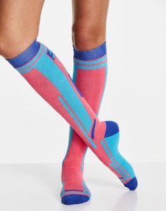 Лыжные носки в стиле колор блок ASOS 4505-Розовый цвет