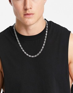 Серебристое ожерелье-цепочка с кручеными звеньями в винтажном стиле Reclaimed Vintage Inspired-Серебряный