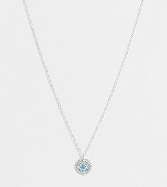 Ожерелье из стерлингового серебра с подвеской в виде монеты бирюзового цвета Kingsley Ryan-Серебристый