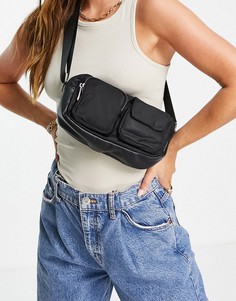 Черная сумка через плечо в утилитарном стиле Miss Selfridge-Черный цвет