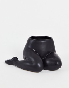 Черная матовая ваза в форме тела Monki Ariel-Черный цвет