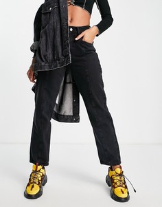 Черные выбеленные прямые джинсы с отстрочкой спереди Bolongaro Trevor Madonna-Черный цвет