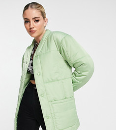 Стеганая куртка цвета светлого хаки Reclaimed Vintage Inspired-Зеленый цвет