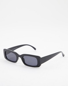 Солнцезащитные очки в черной прямоугольной оправе New Look-Черный цвет