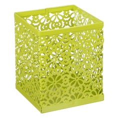 Стакан для пишущих принадлежностей квадратный узор металл зеленый Calligrata