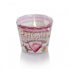 Свеча декоративная, 8х7.5 см, Дом, милый дом, в стакане ароматизированная Bartek candles