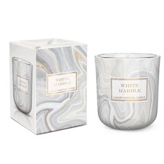 Свеча дек. ароматизированная в стакане Мрамор 12шт BARTEK