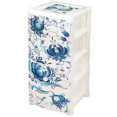 Комод 4 секции Violet 0352 Гжель, 47х39х95 см
