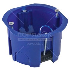 Коробка установочная, скрытая, диаметр 65 мм, 45 мм, TDM Electric, с саморезами, пластиковые лапки, синяя, IP20, SQ1403-8022