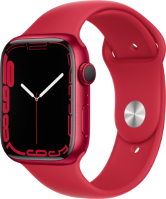 Умные часы Apple Watch Series 7, 45 мм, корпус из алюминия, спортивный ремешок ((PRODUCT)RED)