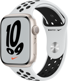 Умные часы Apple Watch Series 7, 41 мм, корпус из алюминия, спортивный ремешок Nike (сияющая звезда)