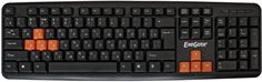 Клавиатура Exegate LY-403 EX264080RUS USB, полноразмерная, 104кл., Enter большой, 8 оранжевых клавиш, длина кабеля 1,35м, черная, Color box