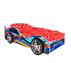 Кровать-машина карлсон барселона (с объемными колесами) (magic cars) синий 85x50 см.