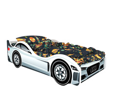 Кровать-машина карлсон ауди (с объемными колесами) (magic cars) белый 85x50x170 см.