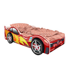 Кровать-машина карлсон токио (с объемными колесами и подсветкой) (magic cars) красный 85x50x170 см.