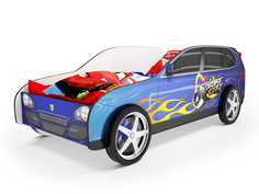 Кровать-машина карлсон джип порше кайен (с объемными колесами) (magic cars) синий 94x75x184 см.