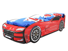 Кровать-машина карлсон турбо (без доп. опций) (magic cars) красный 75x48x178 см.