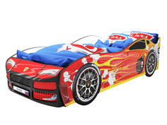 Кровать-машина карлсон турбо (без доп. опций) (magic cars) красный 75x48x178 см.