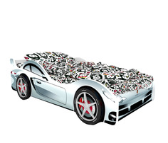 Кровать-машина карлсон порше (с объемными колесами) (magic cars) белый 85x50x170 см.