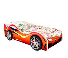 Кровать-машина карлсон ламборджини (с объемными колесами и подсветкой) (magic cars) красный 85x50x170 см.