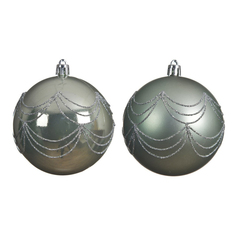 Игрушка елочная Kaemingk 26987 шар 8 см шалфей пластик