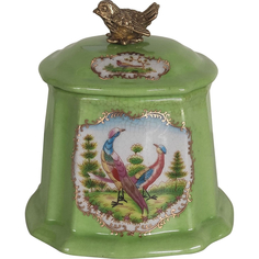 Шкатулка Glasar зеленая с птичкой 10x9x10 см ГЛАСАР
