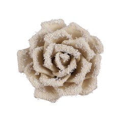 Декор роза на клипсе Edelman ny 14 см шампань