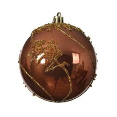 Игрушка елочная Kaemingk шар 8 см медный пластик
