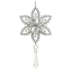 Подвеска декор Kaemingk снежинка 9х16 см