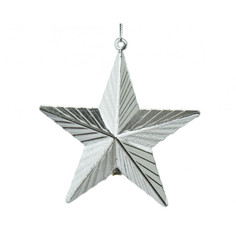 Игрушка на елку Kaemingk звезда серебро 9,5 см