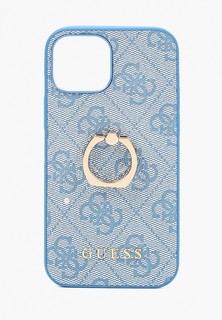 Чехол для iPhone Guess 13 mini, PU 4G + Ring Hard Blue