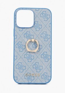 Чехол для iPhone Guess 13 Pro Max, PU 4G + Ring Hard Blue