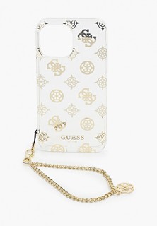 Чехол для iPhone Guess 13 Pro Max, PC/TPU Peony Tranp +Gold hand chain