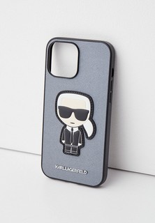 Чехол для iPhone Karl Lagerfeld 13 Pro Max, PU Saffiano Ikonik Patch (metal) Silver