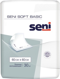 Пеленки Seni Soft Basic впитывающие одноразовые, 60х60см, 30шт.
