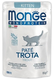 Пауч Monge Cat Monoprotein Pouch &quot;Форель&quot; для котят, 85гр