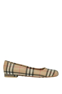 Бежевые клетчатые балетки Burberry